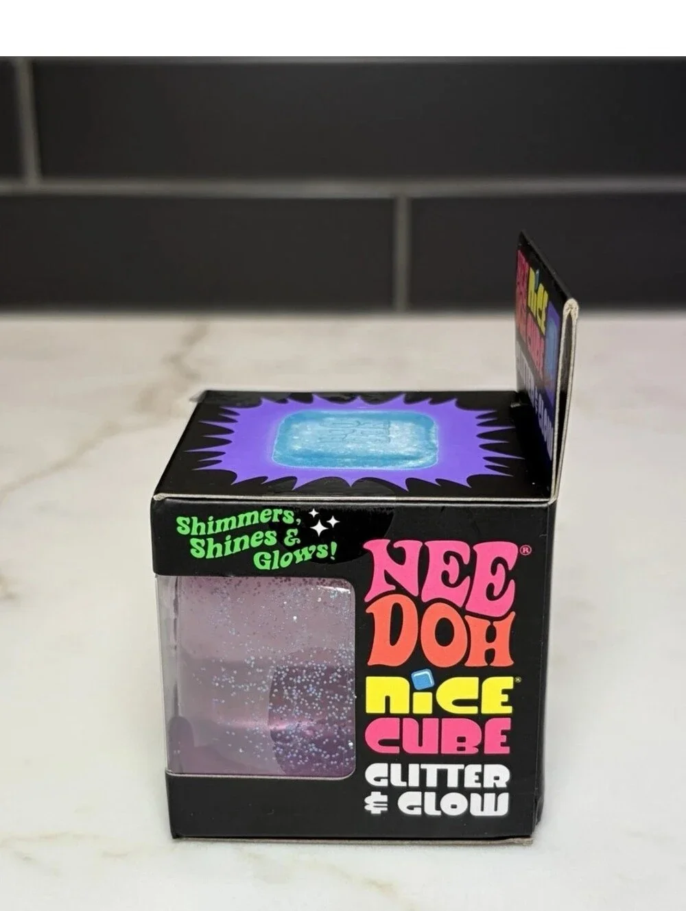 Nice Cube Glitter & Glow Squishy PURPLE